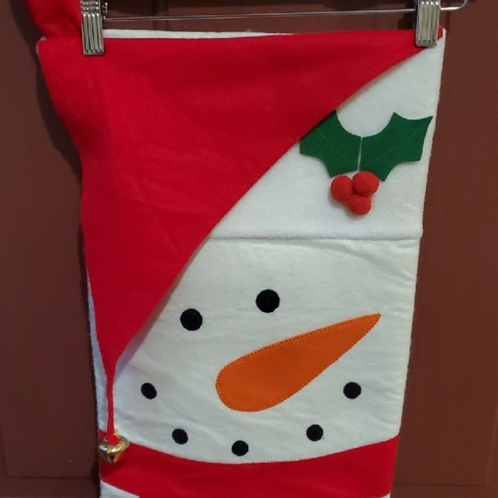 Supersize Snowman  Christmas Stocking - Red and White 34 Inches - Picture 2 of 5